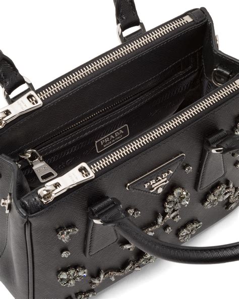 prada galleria micro-bag with appliqués|Prada galleria bag price.